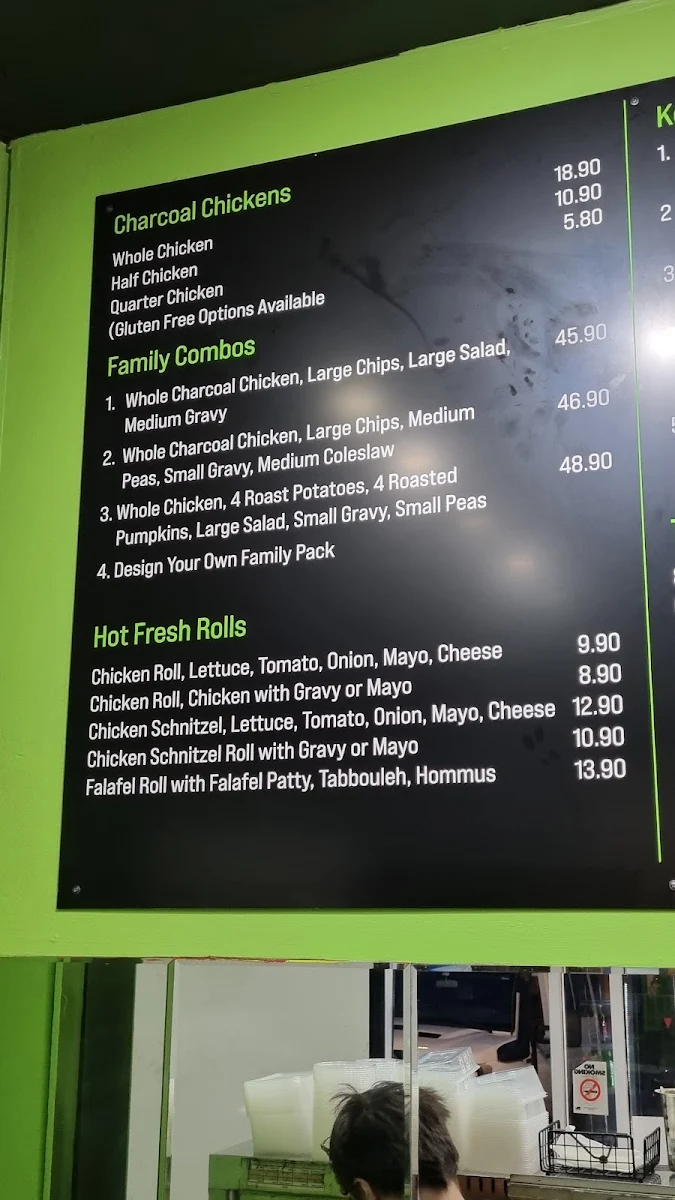 Menu, WATSONIA CHARCOAL CHICKEN
