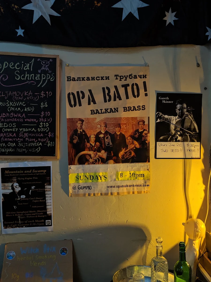 Menu, Cafe Gummo