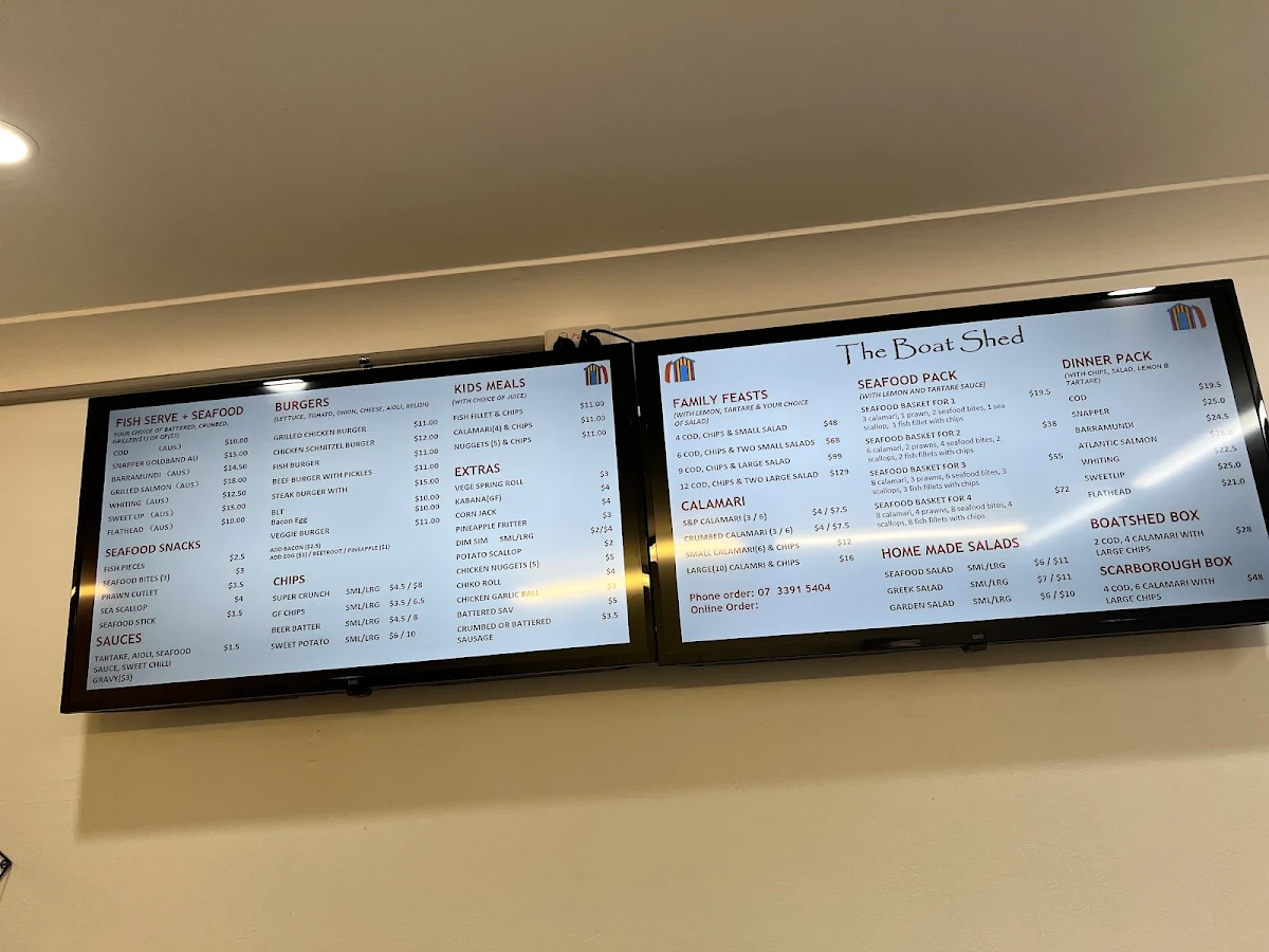 Menu, Ashgrove Fish & Chips (The Boat Shed)
