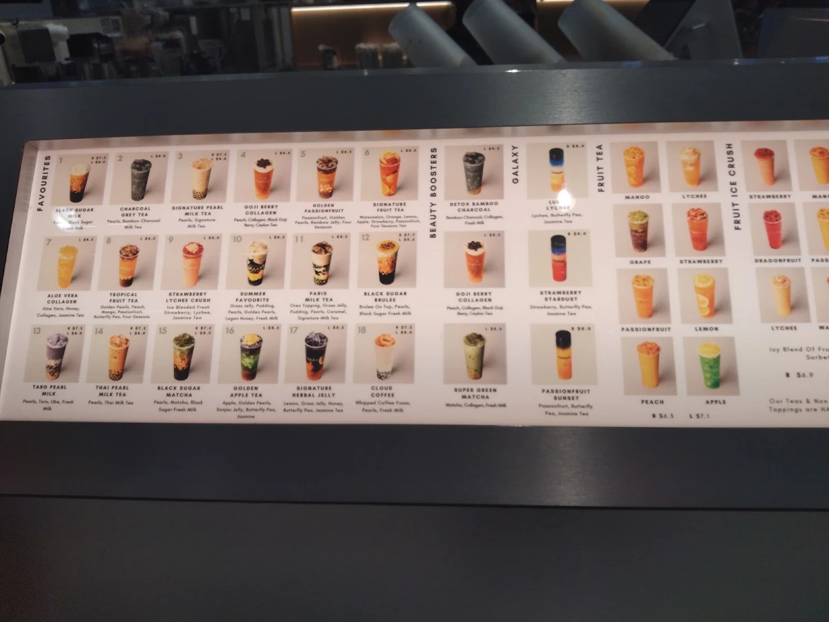 Menu, Chā Bar Liverpool