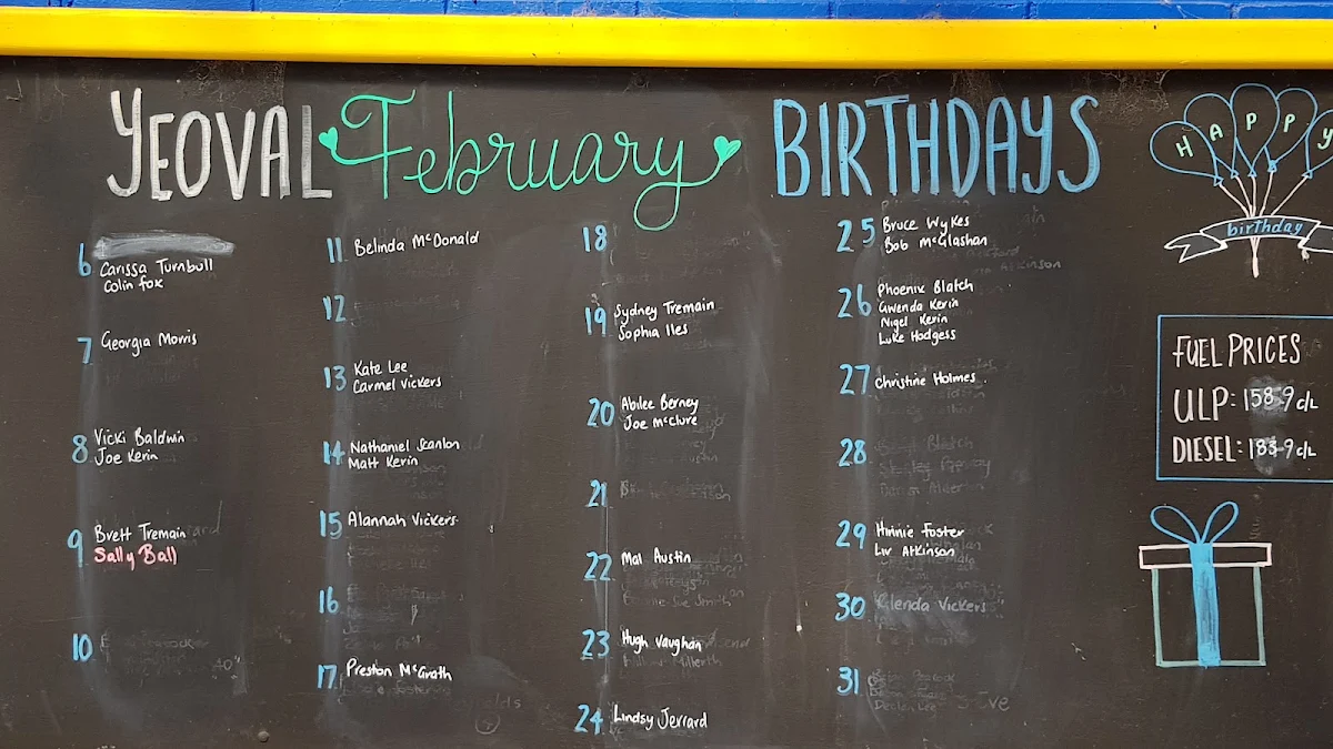 Menu, Billabong Takeaway