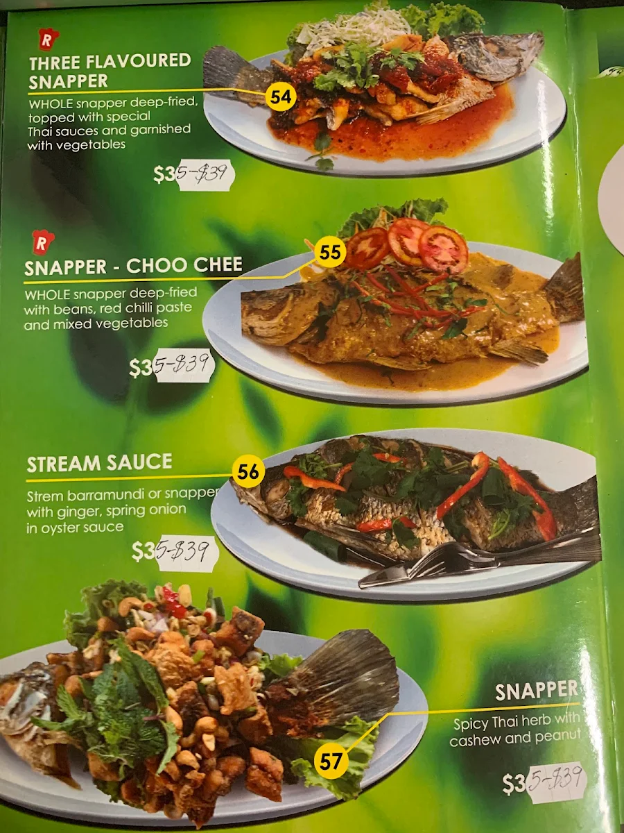 Menu, Mae Moon Thai Restaurant