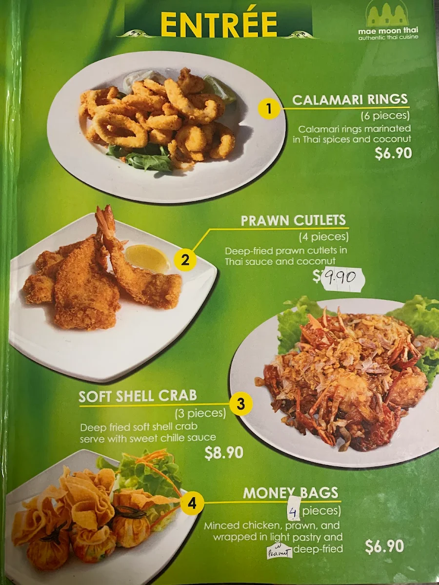 Menu, Mae Moon Thai Restaurant