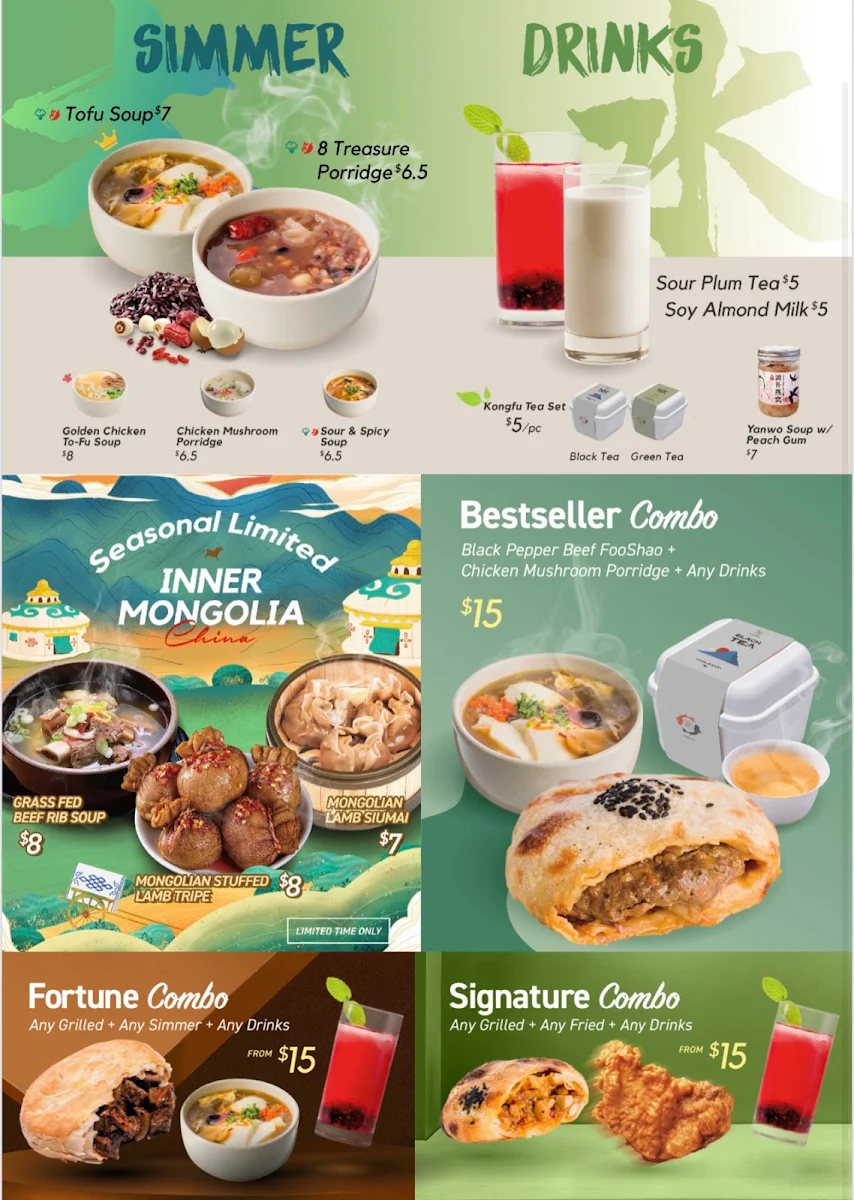 Menu, FooDao 628 Little Bourke