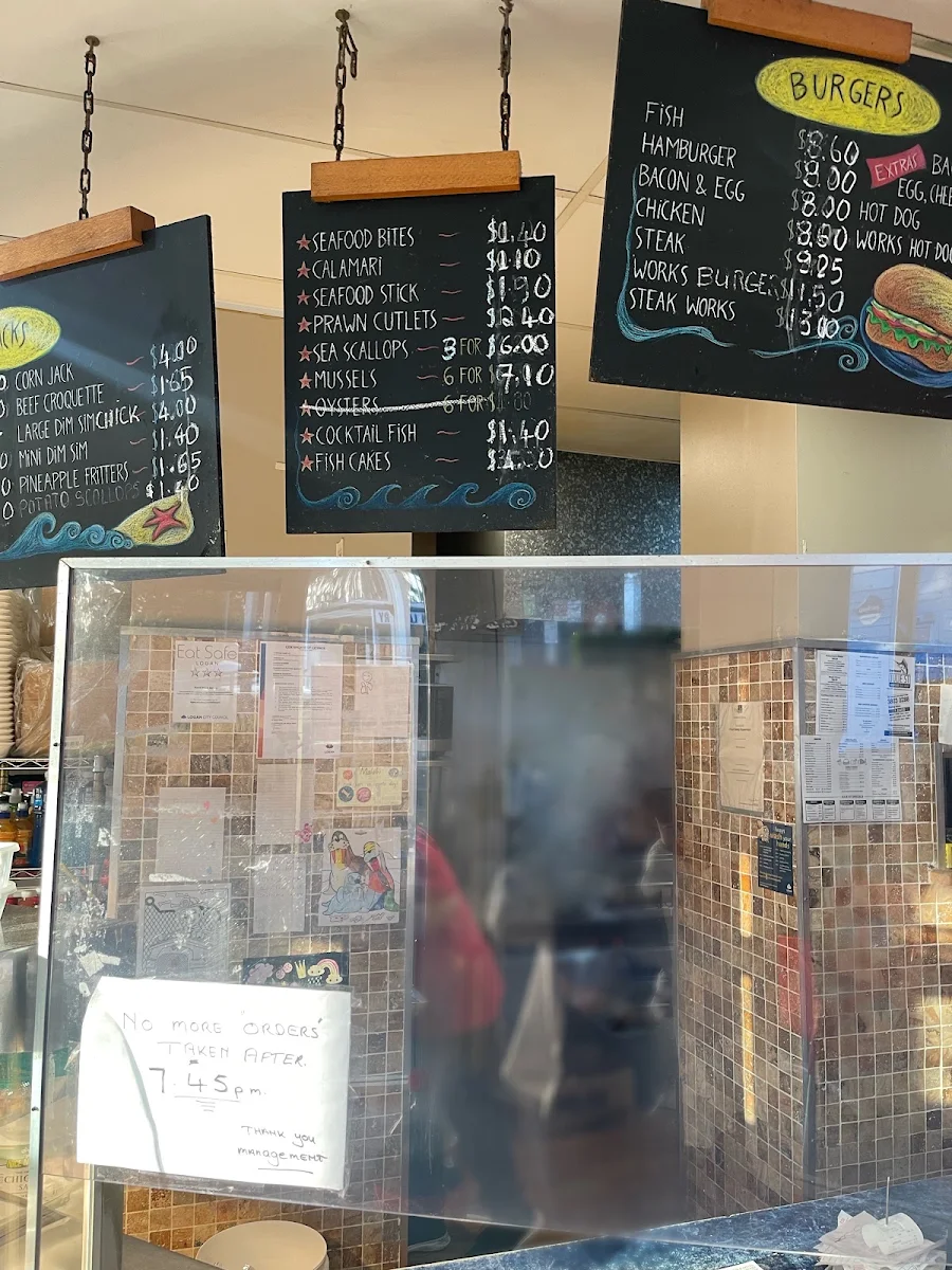 Menu, Julie Street Seafood Takeaway & Cafe