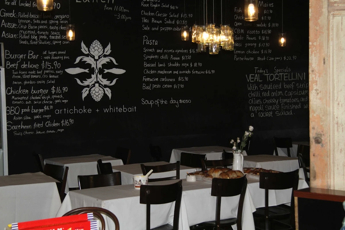 Menu, Artichoke & Whitebait