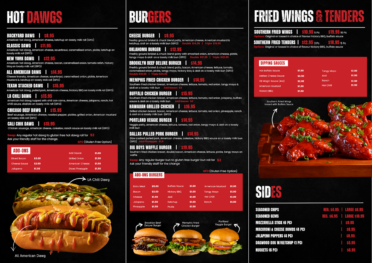 Menu, Dawg Boys - Yamanto