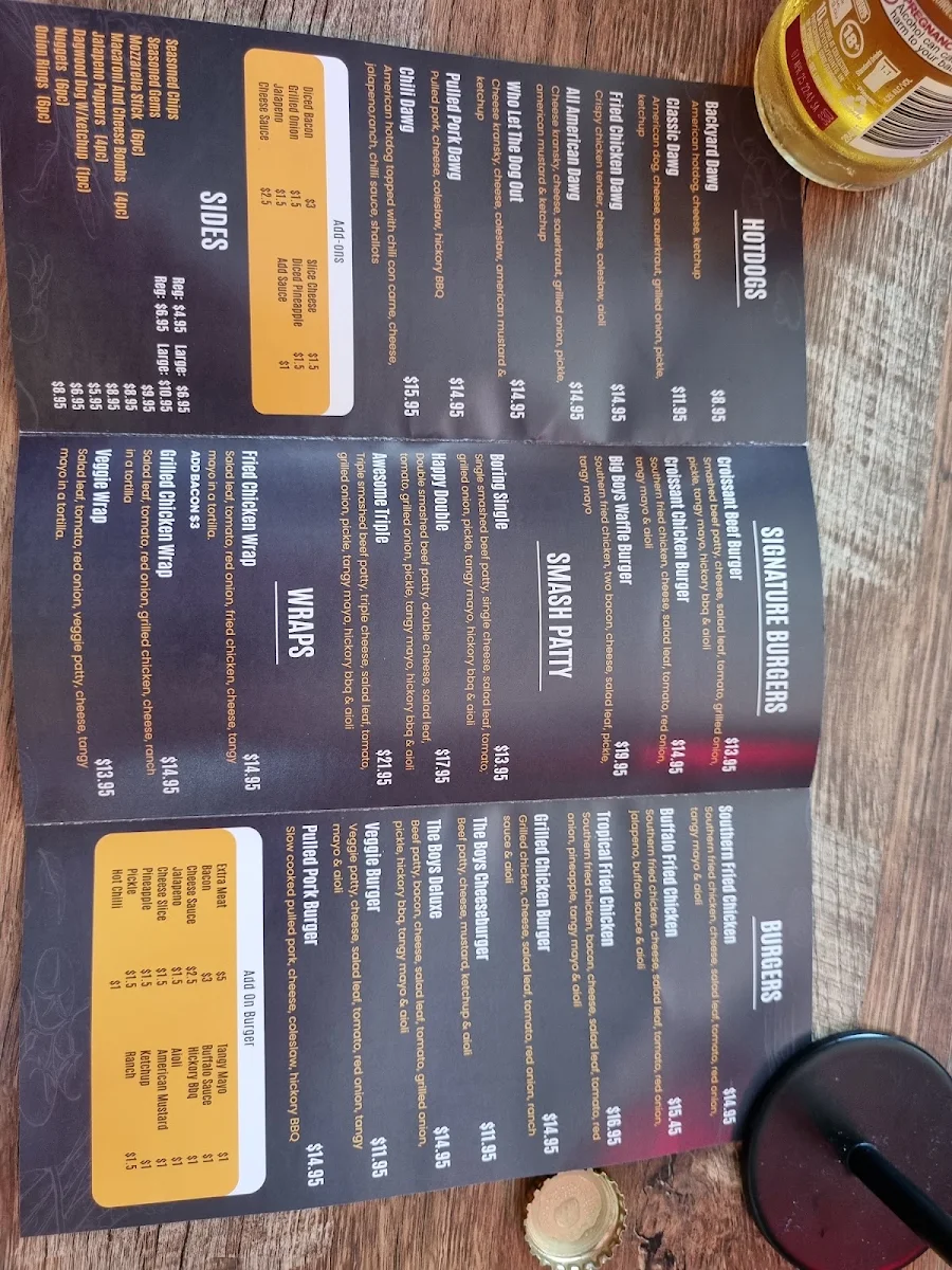 Menu, Dawg Boys - Yamanto