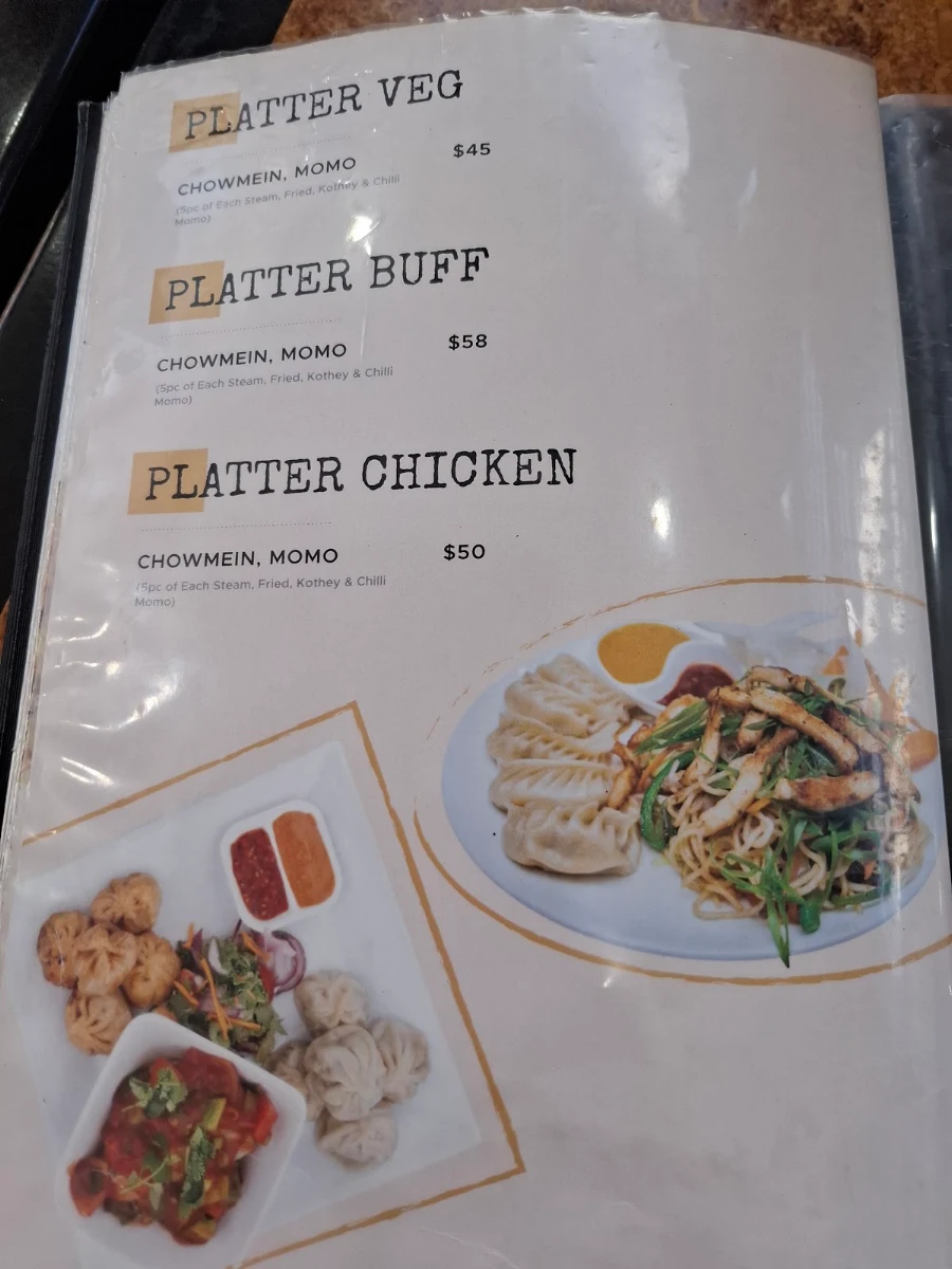 Menu, Chitwan Taas and Momo House