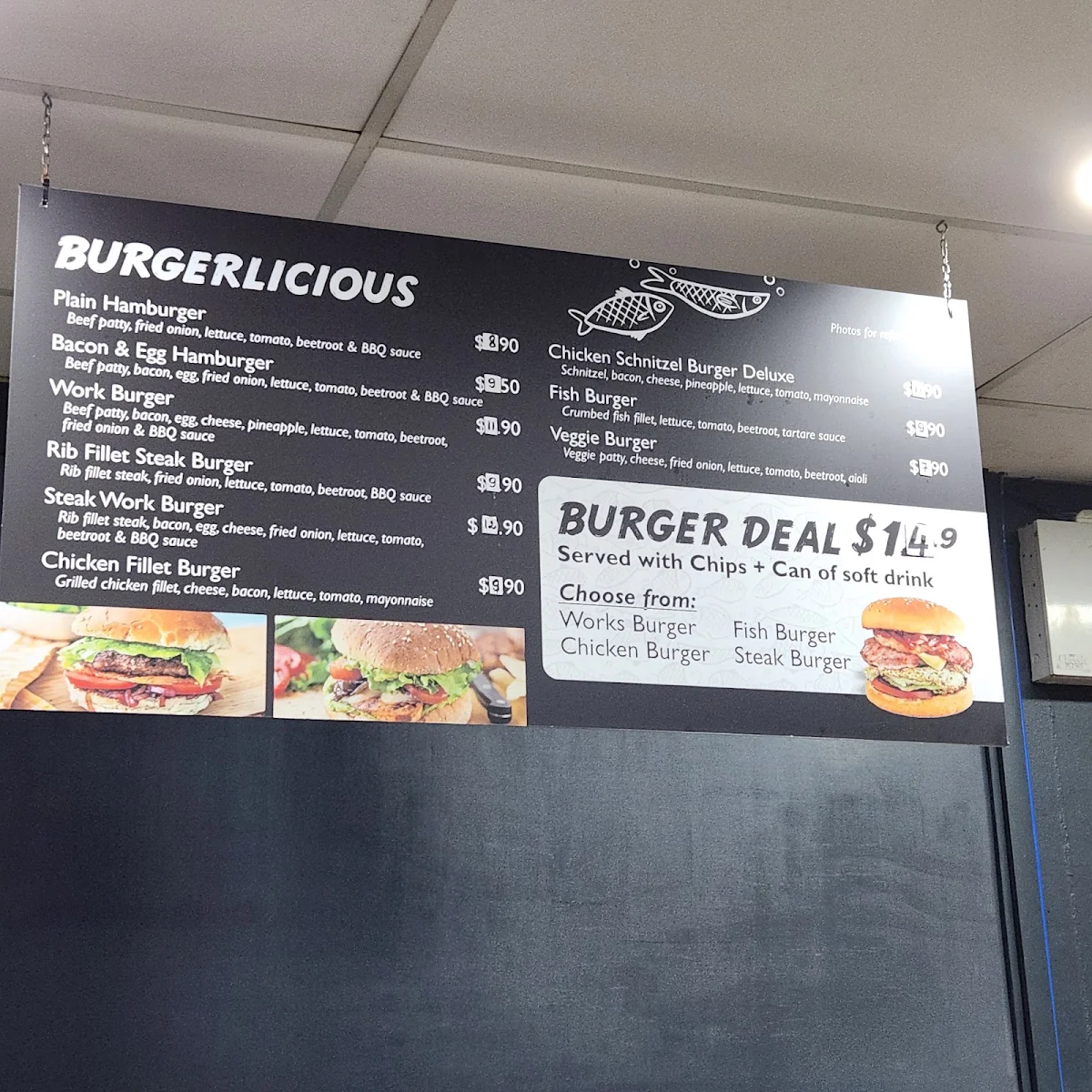 Menu, Corrie St Big Fish Cafe