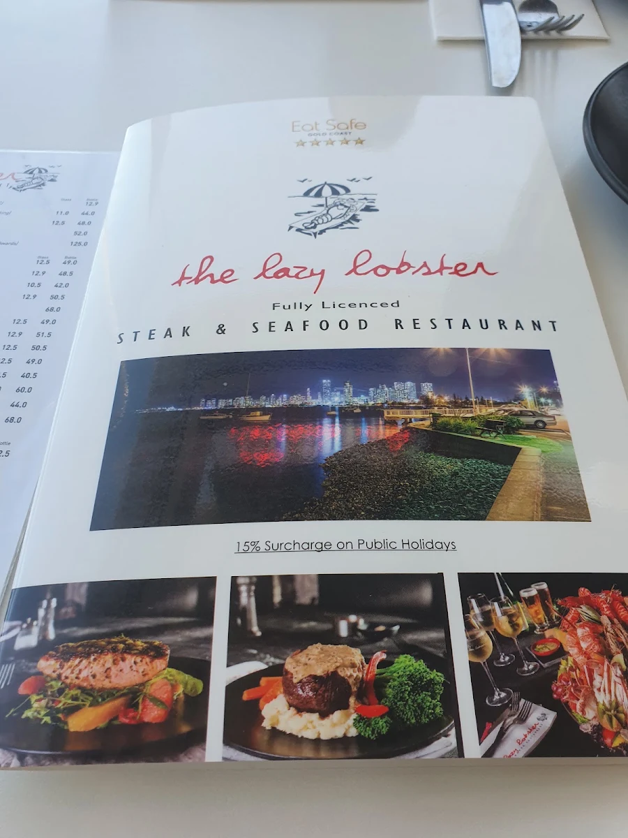 Menu, The Lazy Lobster