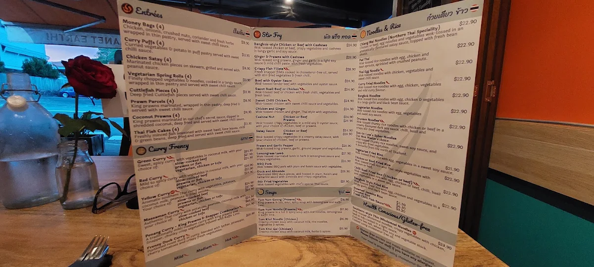 Menu, Thai Frenzy on Buderim