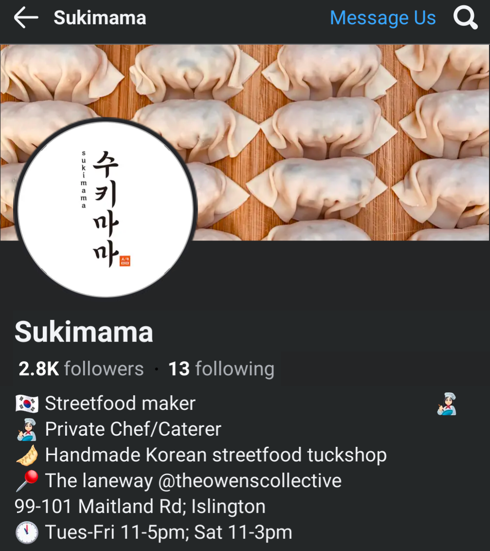 Menu, Sukimama