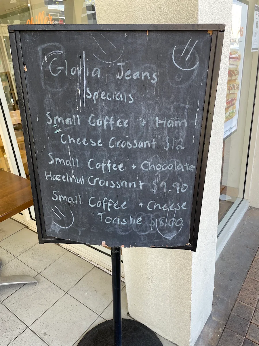 Menu, Gloria Jean's Glenelg