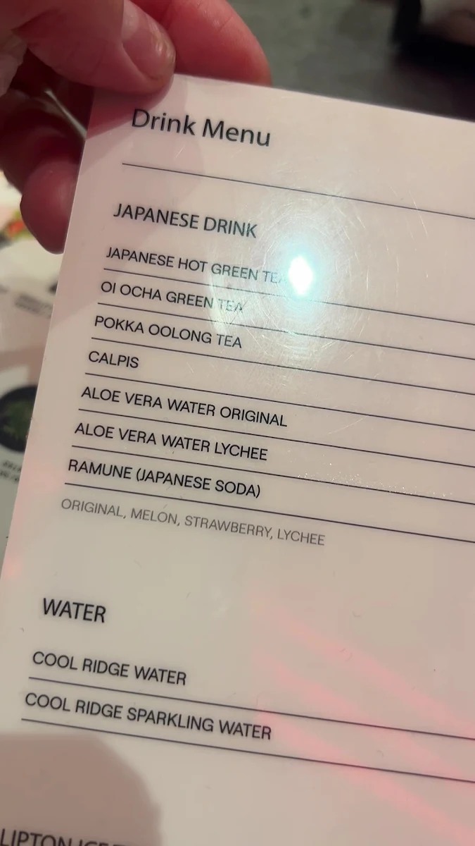 Menu, Kintaro Sushi