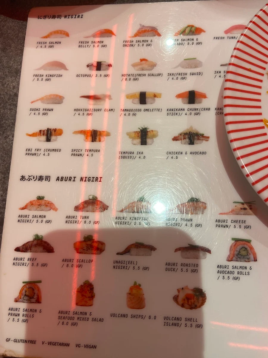 Menu, Kintaro Sushi