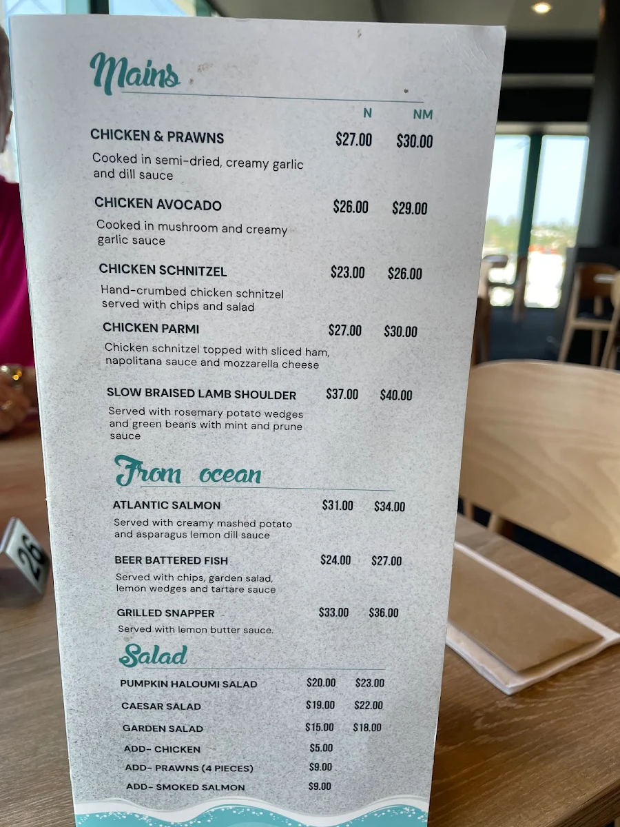 Menu, The Galley Brasserie
