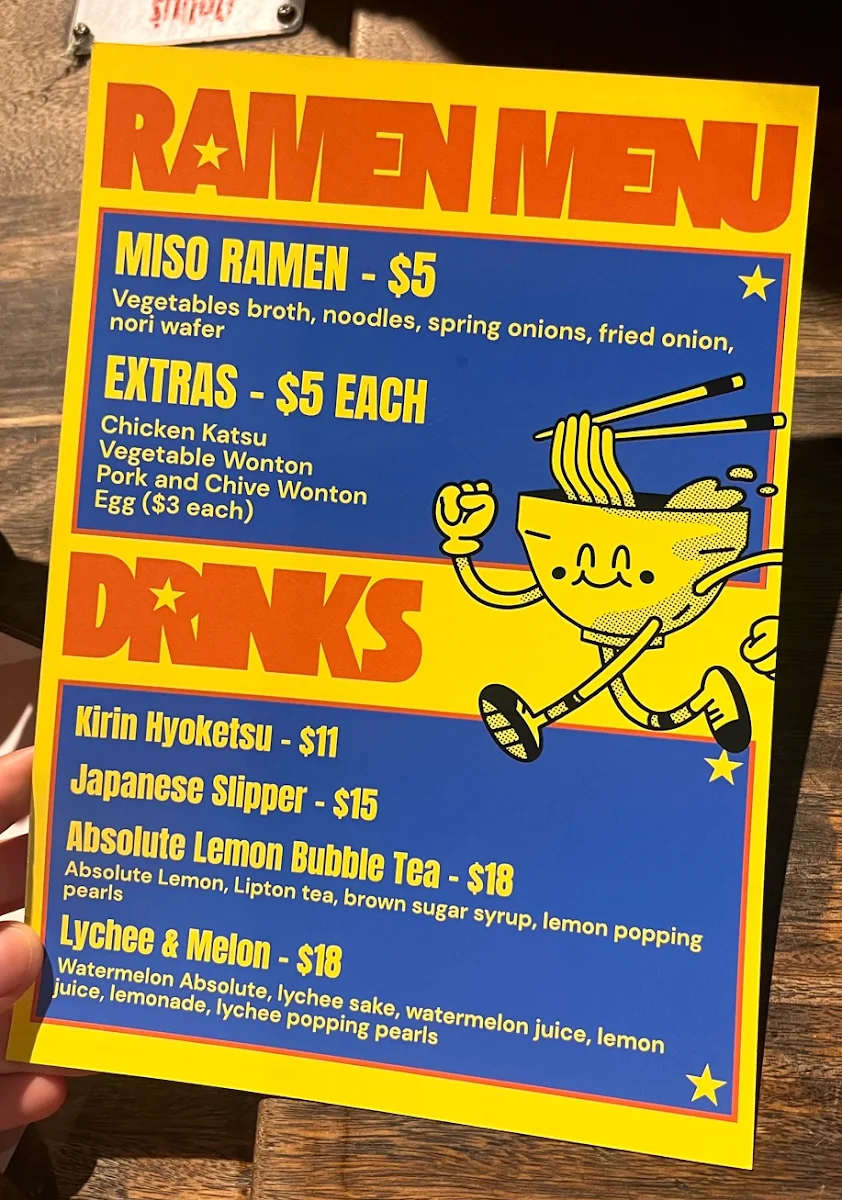 Menu, Dolly's All Day Venue