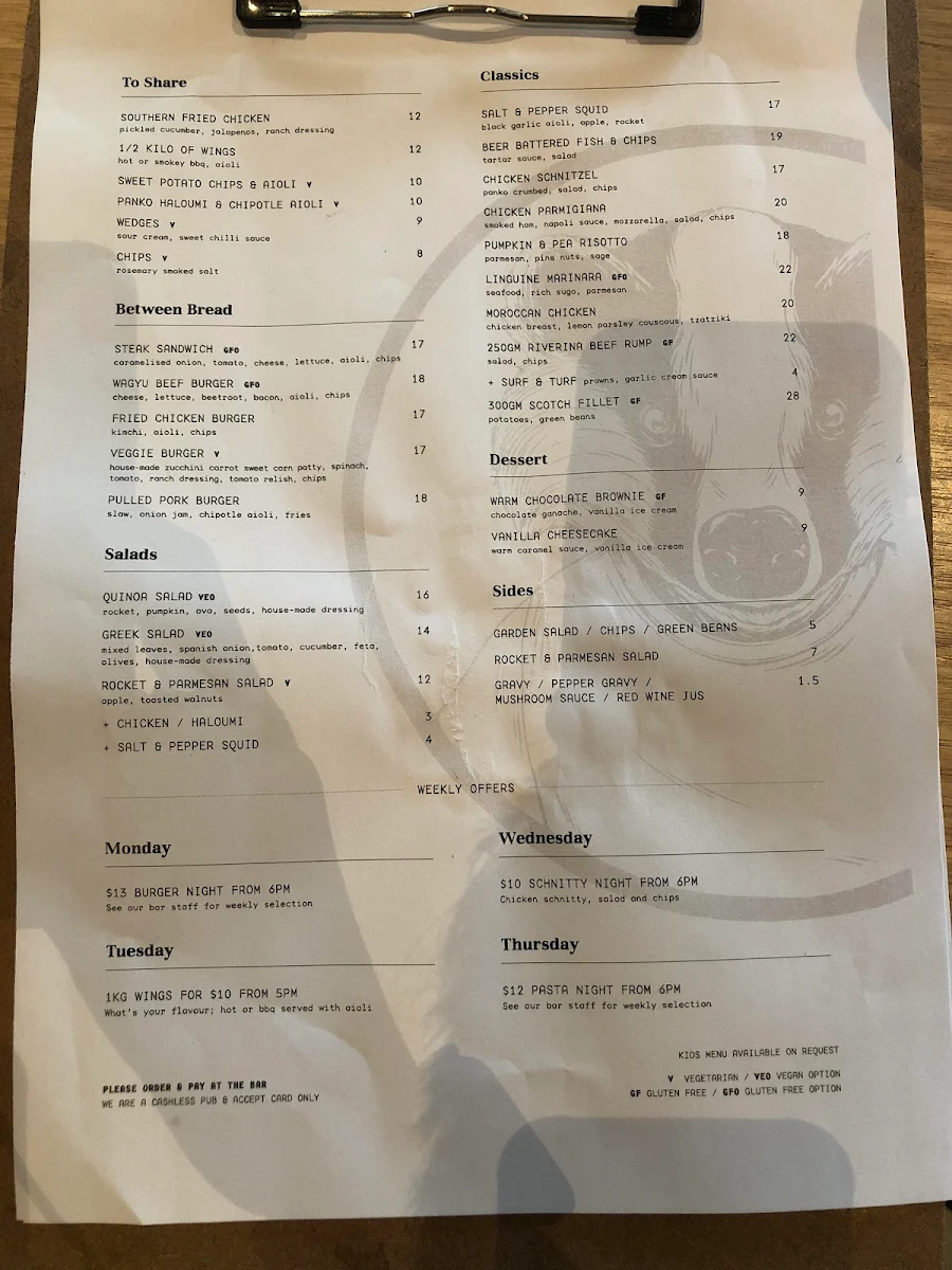 Menu, Badger & Co
