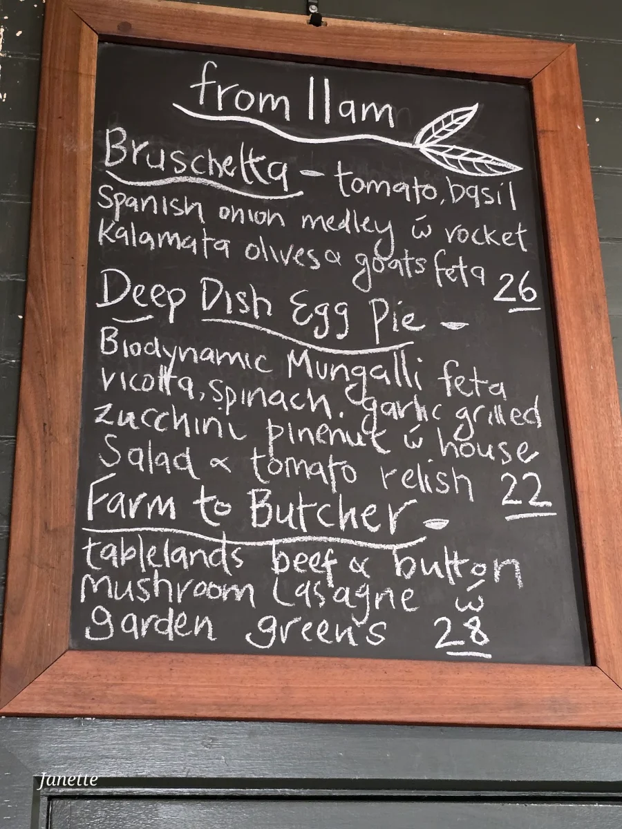 Menu, Mr Belson