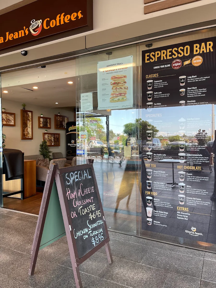 Menu, Gloria Jean's Waratah Village