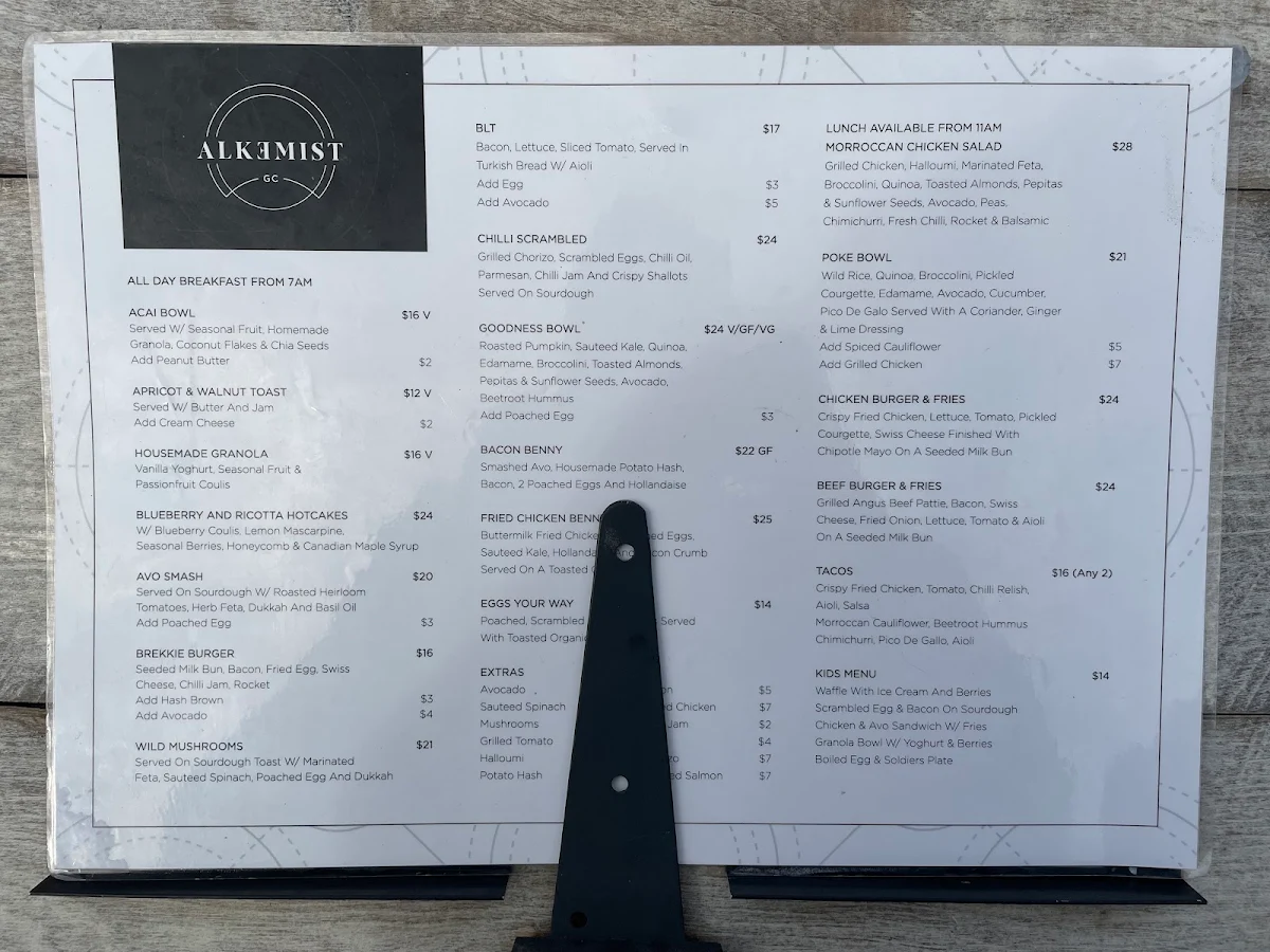 Menu, Alkemist
