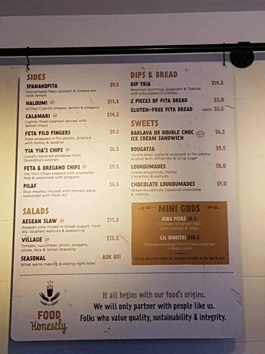 Menu, Zeus Street Greek Gladesville