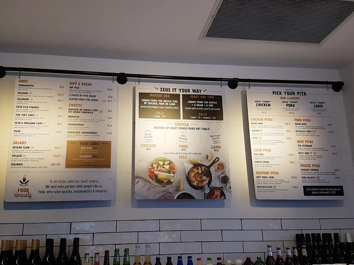 Menu, Zeus Street Greek Gladesville