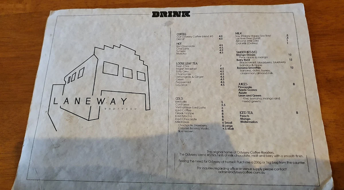 Menu, Two Buoys