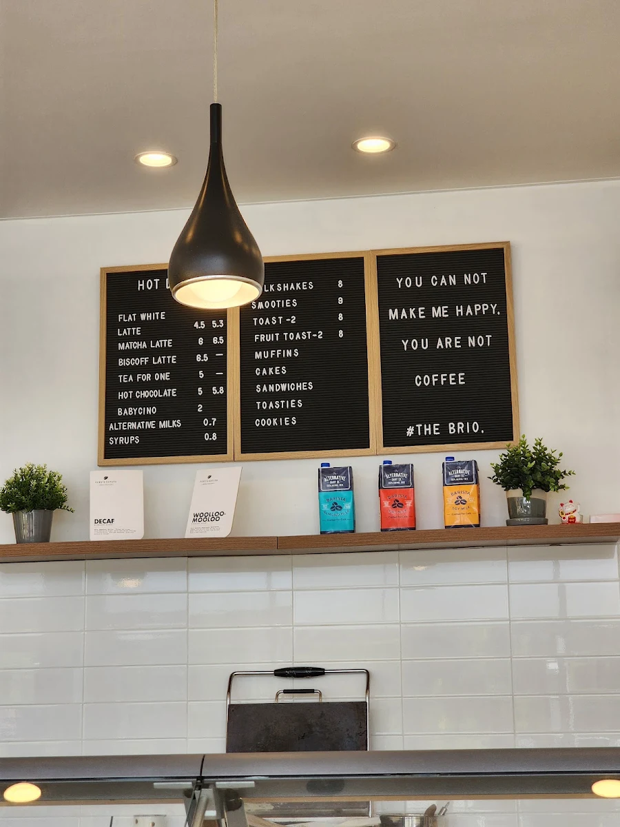 Menu, The Brio Coffee and Kitchen