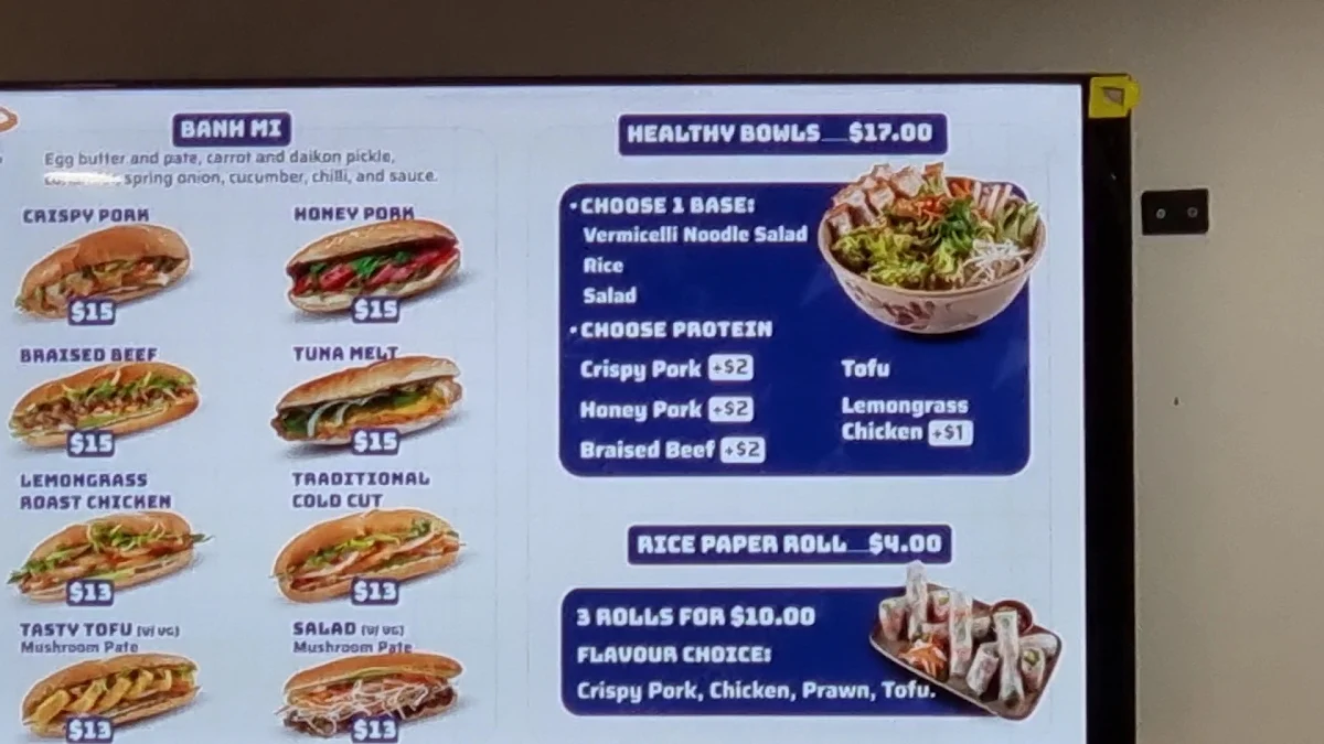 Menu, Oh! Banh Mi
