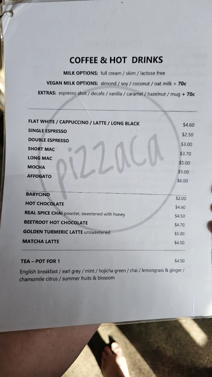 Menu, Cafe PIZZ by Pizzaca