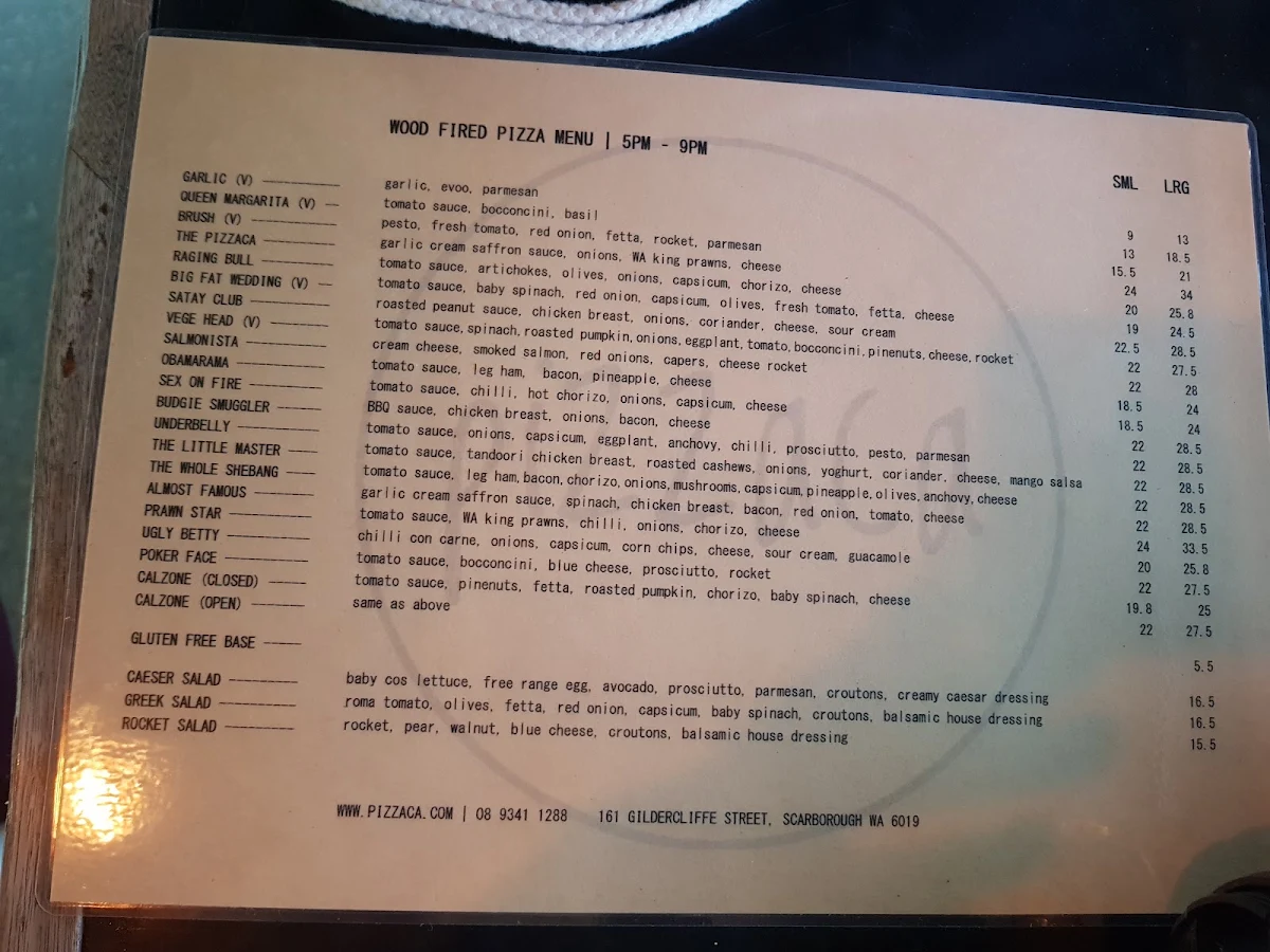 Menu, Cafe PIZZ by Pizzaca