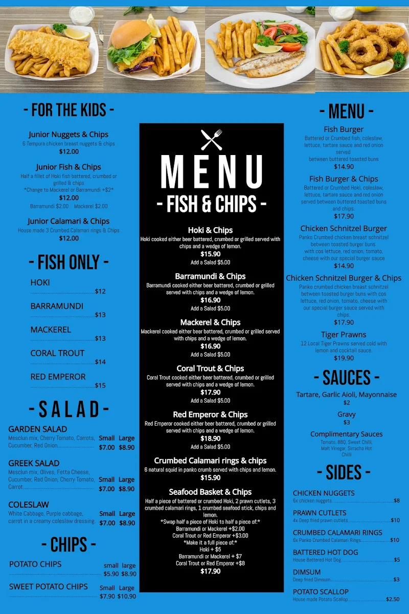 Menu, Blue Lagoon Bar