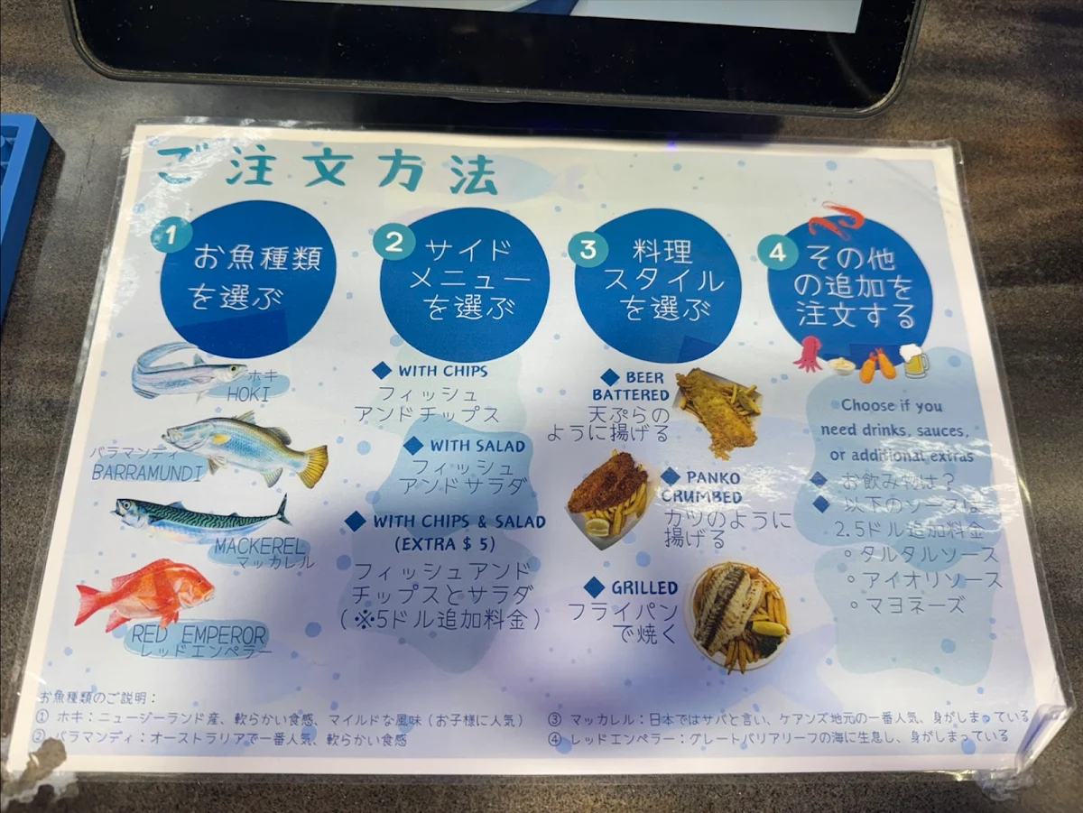 Menu, Blue Lagoon Bar