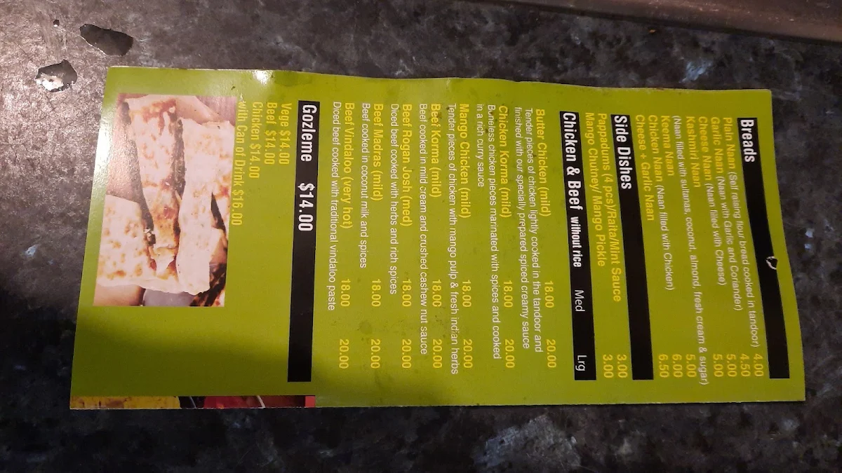 Menu, Addil Indian & Kebab Restaurant
