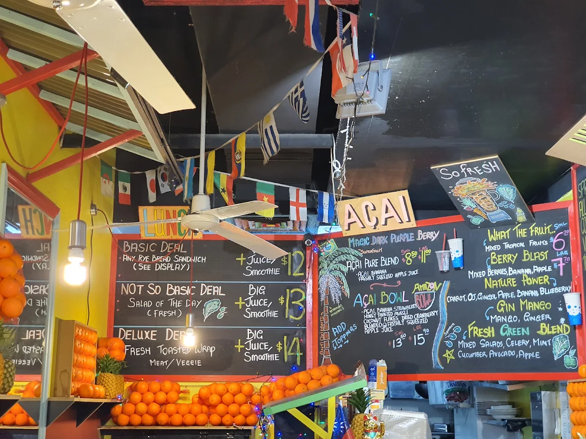 Menu, Tropicana Juice Food Bar Swanston St