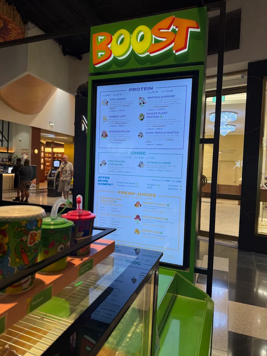 Menu, Boost Juice Ed Square