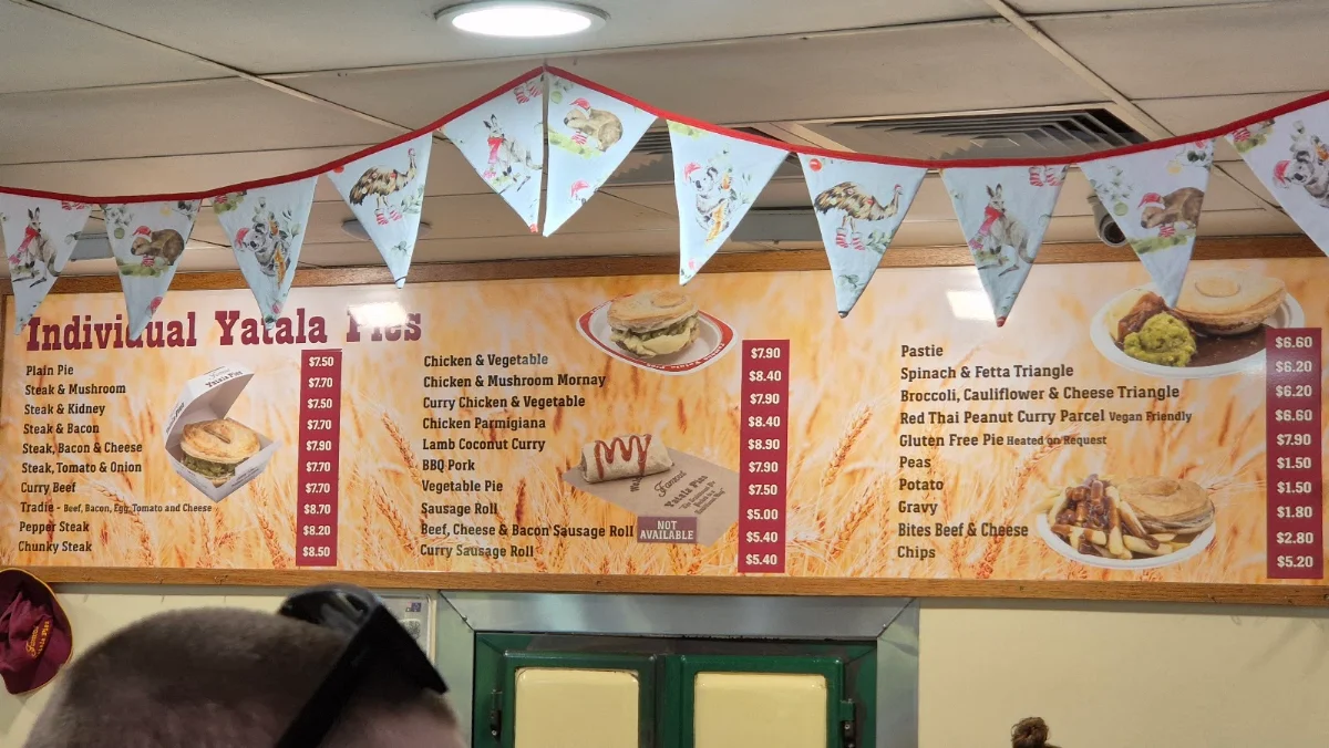Menu, Famous Yatala Pies