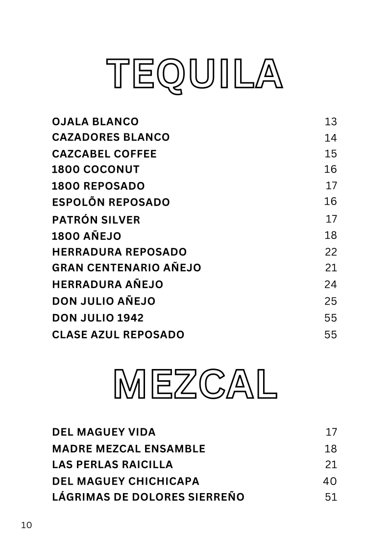 Menu, Loverboy Windsor