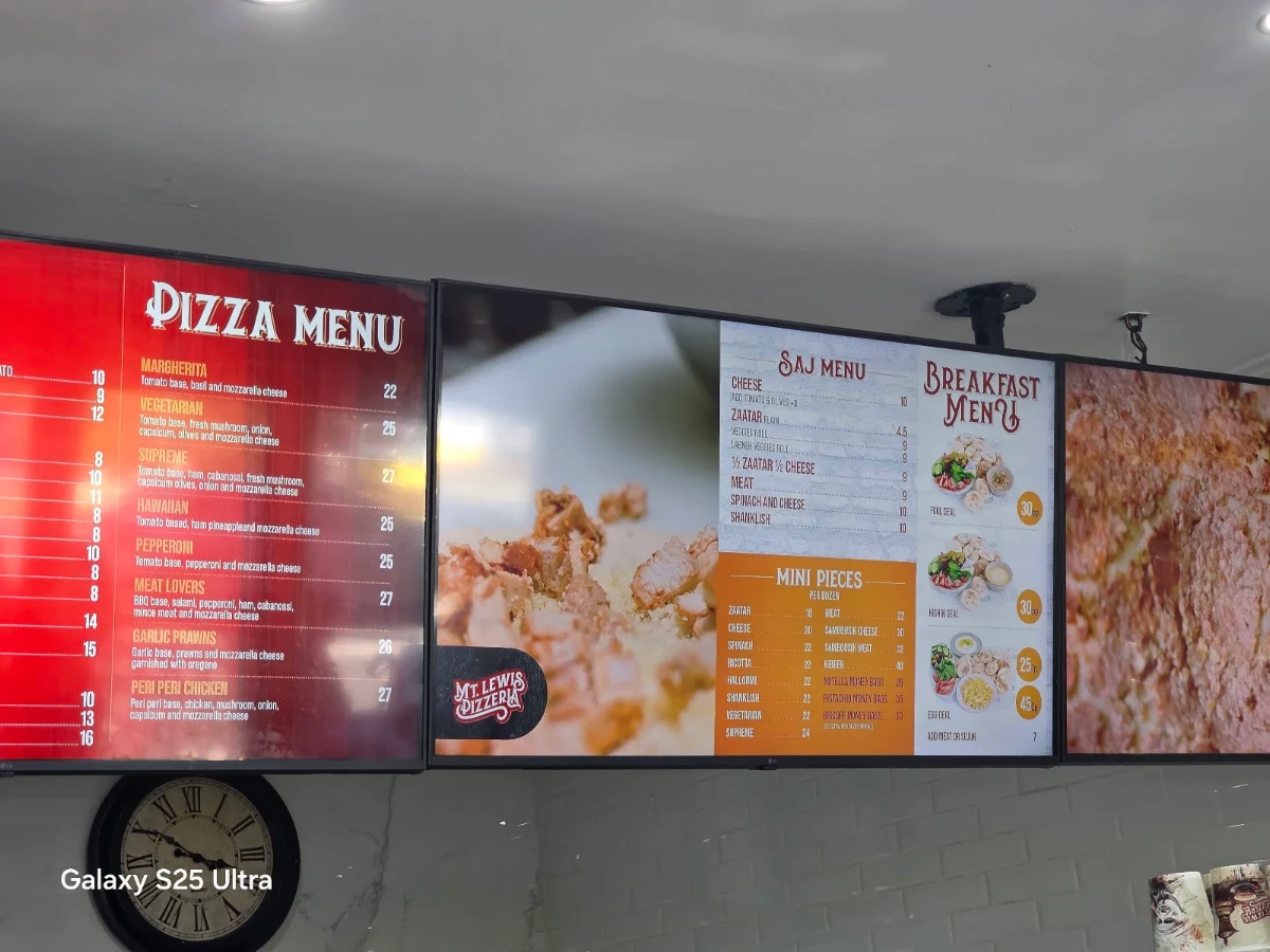 Menu, Lebanese Mt Lewis Pizzeria