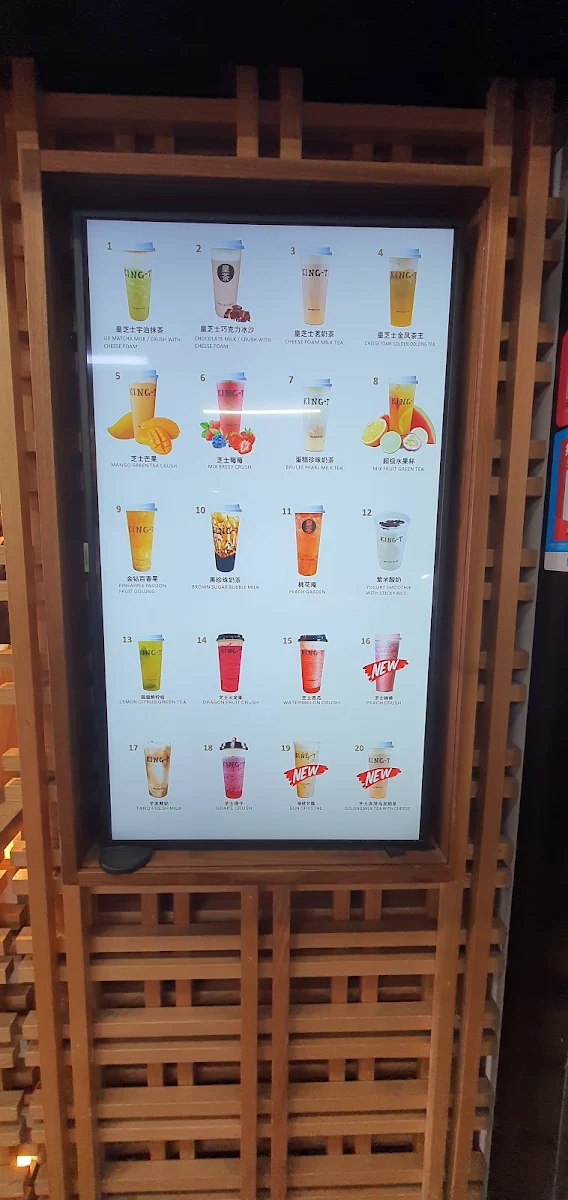 Menu, KING TEA Cabramatta