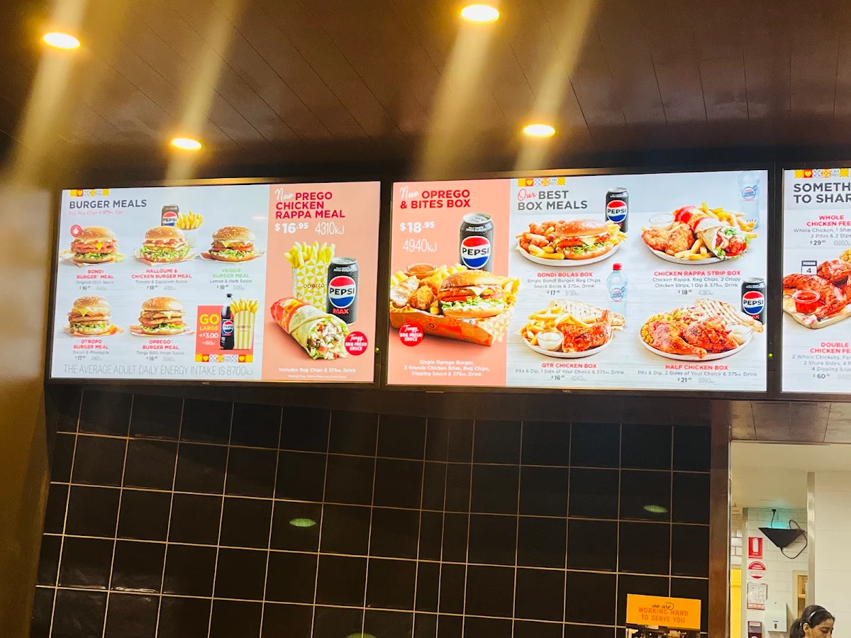 Menu, Oporto Springvale Drive Thru