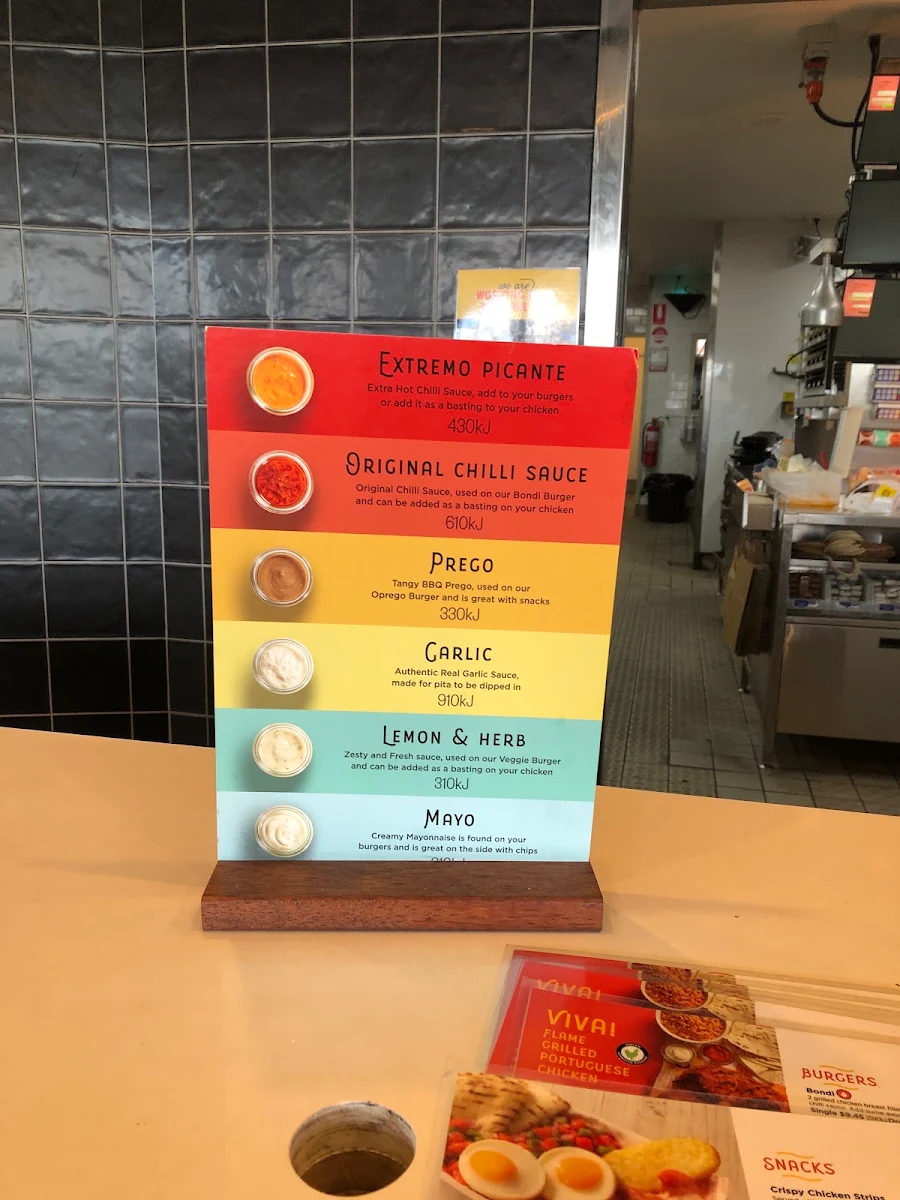 Menu, Oporto Springvale Drive Thru