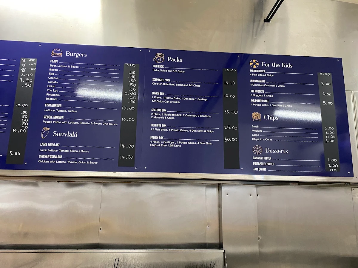 Menu, The Brook Fish n Chips