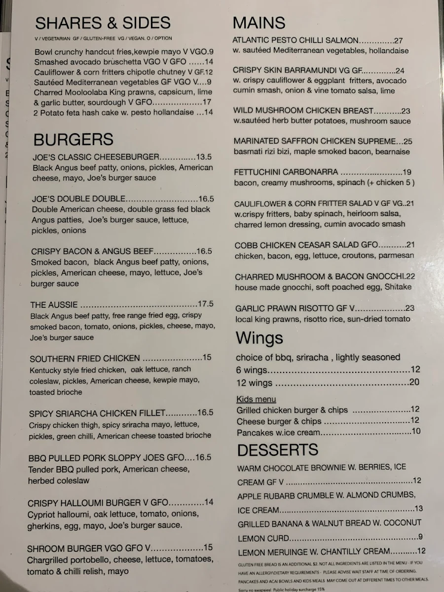 Menu, Perks Kitchen East Brisbane