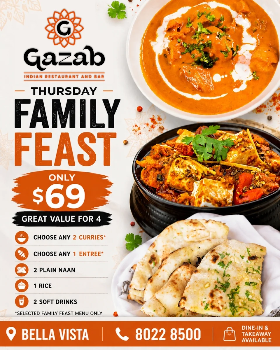 Menu, Gazab - Indian Restaurant & Bar in Bella Vista