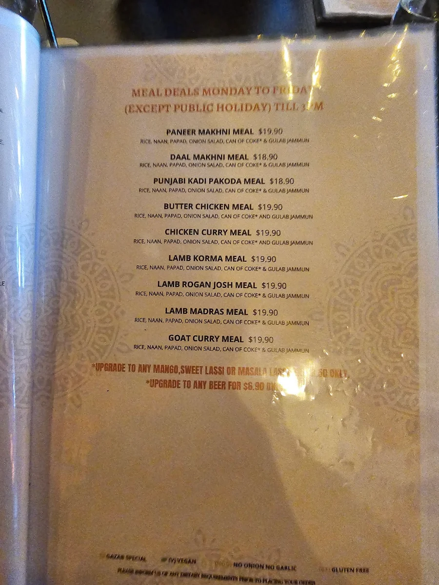 Menu, Gazab - Indian Restaurant & Bar in Bella Vista