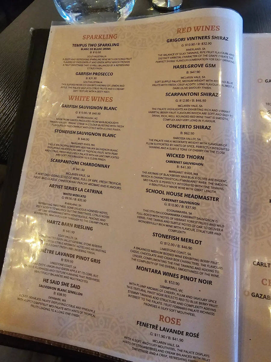 Menu, Gazab - Indian Restaurant & Bar in Bella Vista