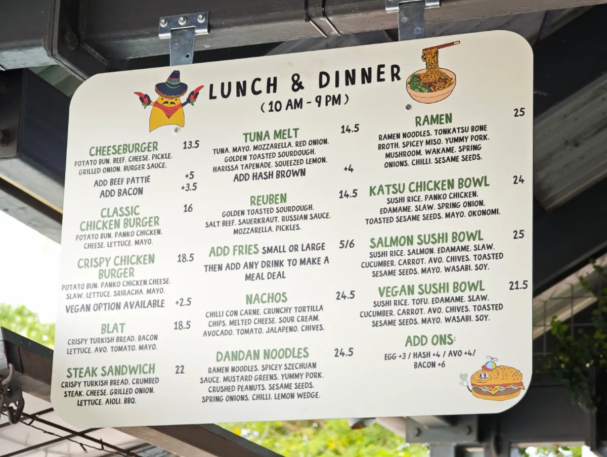 Menu, Good Cartel